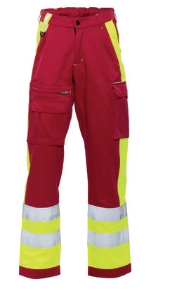 Einsatzhose Modell Schweiz rot flurorzierend gelb